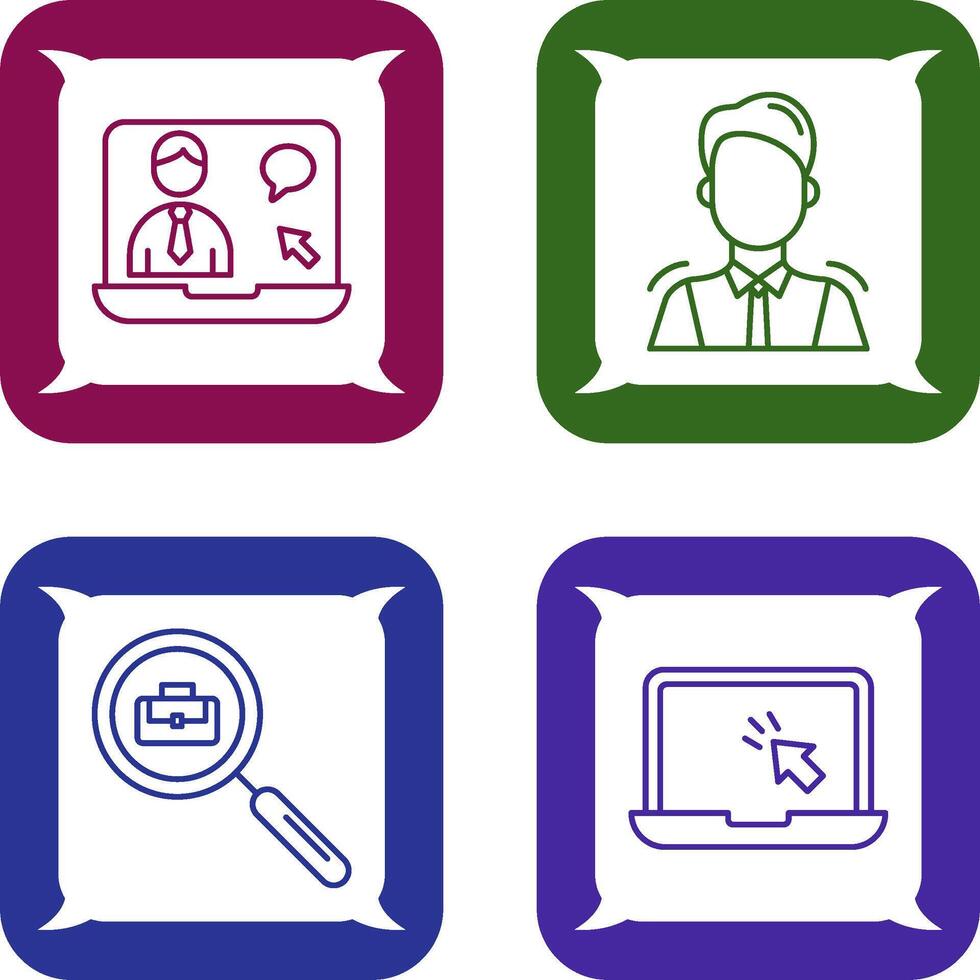 Online Job and Manager Icon vector