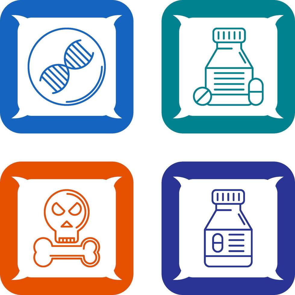 Dna and Tablets Icon vector