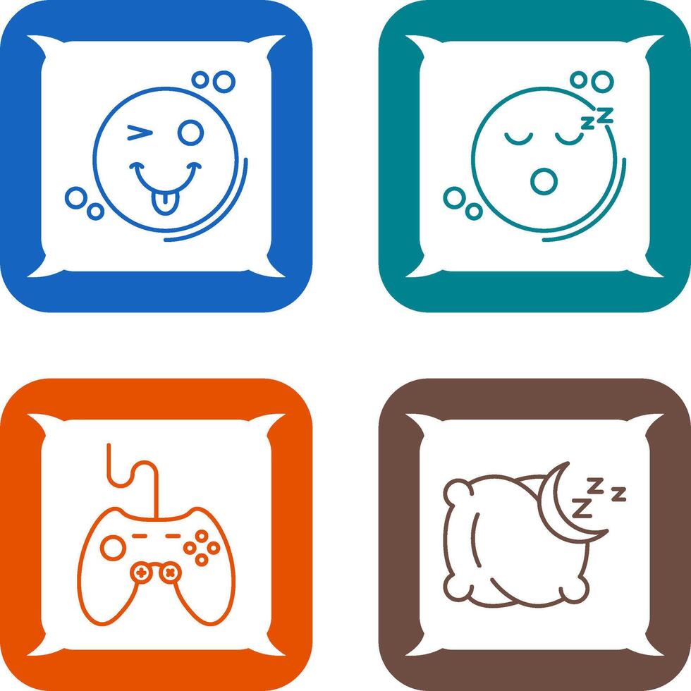 Tongue Out and Sleep Icon vector