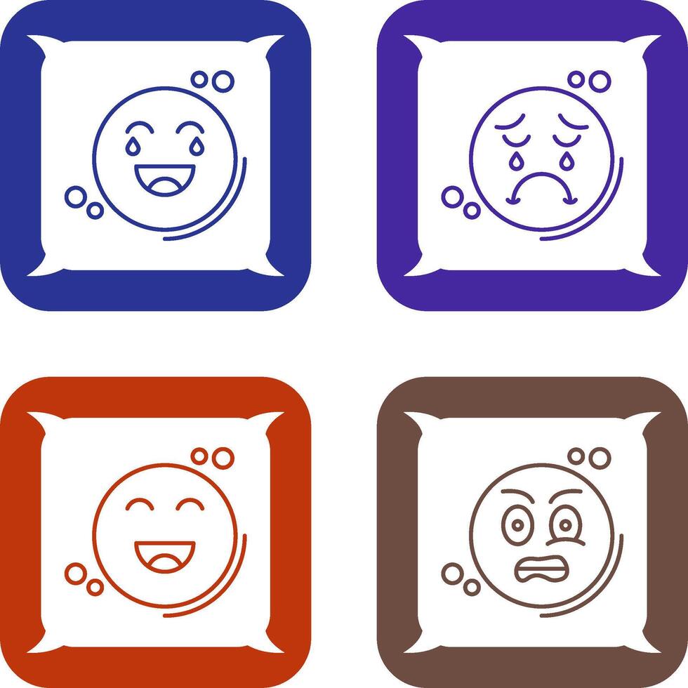 Loughing and Unhappy Icon vector