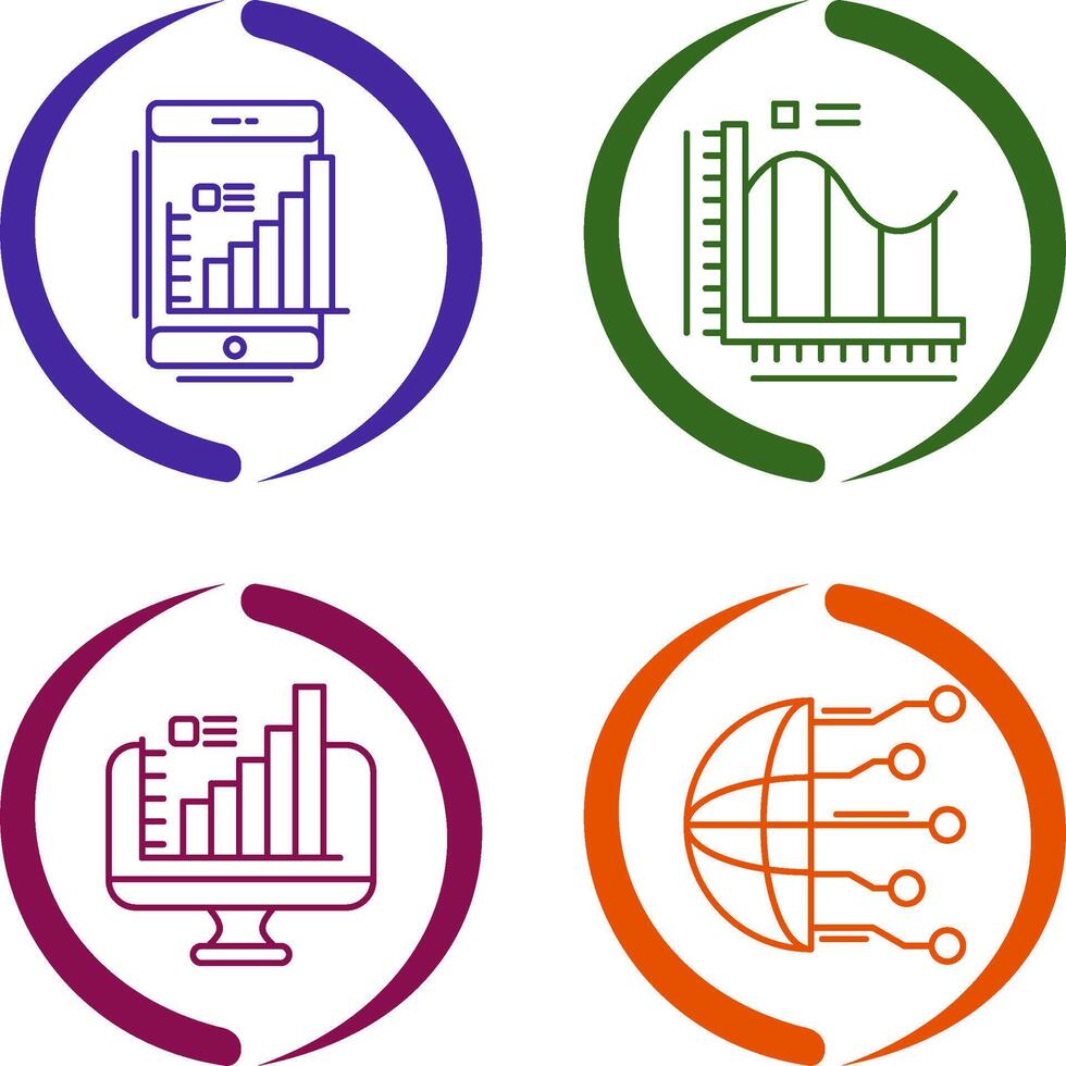 Mobile and Bar Chart Icon vector