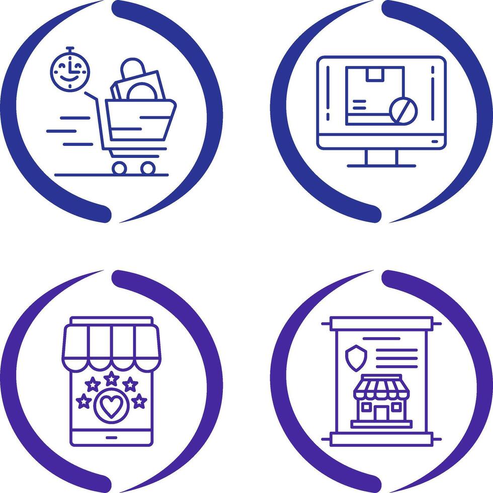 Happy Hour and Out of Stock Icon vector