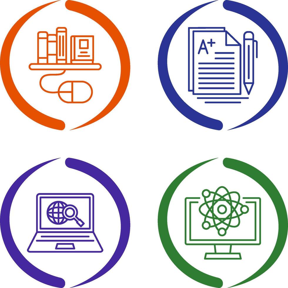 Digital Library and Essay Icon vector