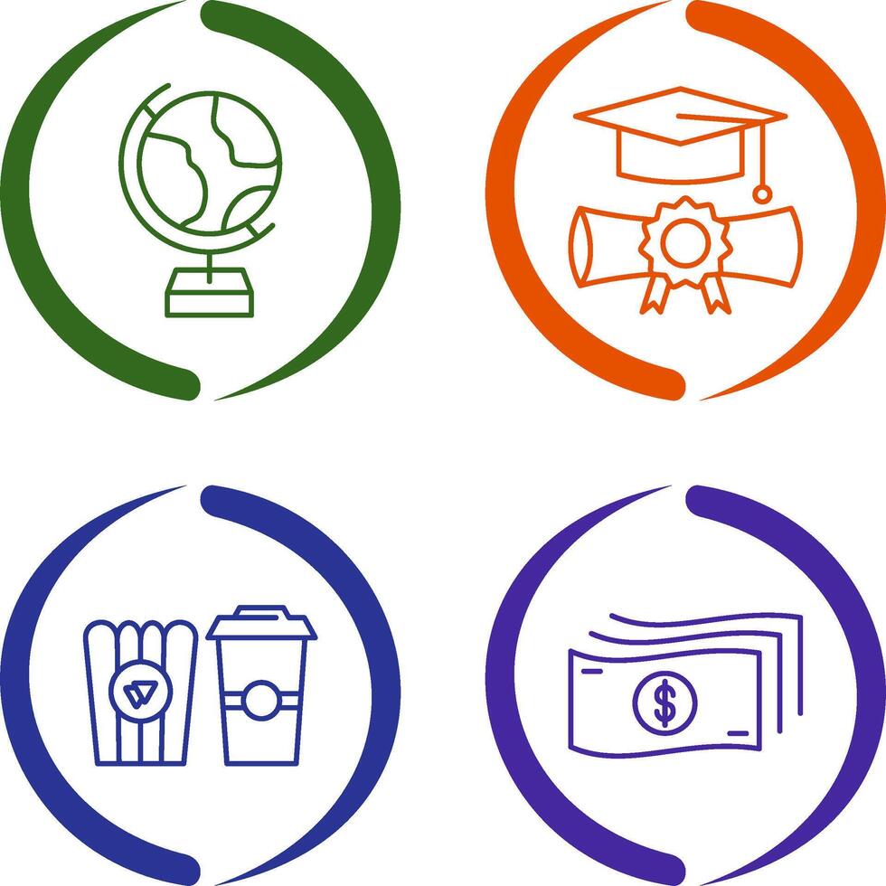 Globe and Graduation Icon vector