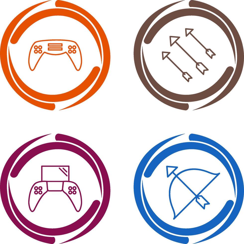 Gaming Console and Arrows Icon vector