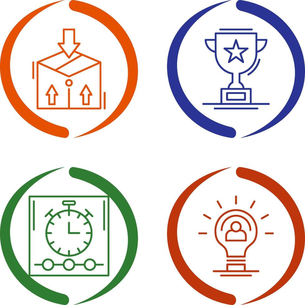 Package and Trophy Icon vector