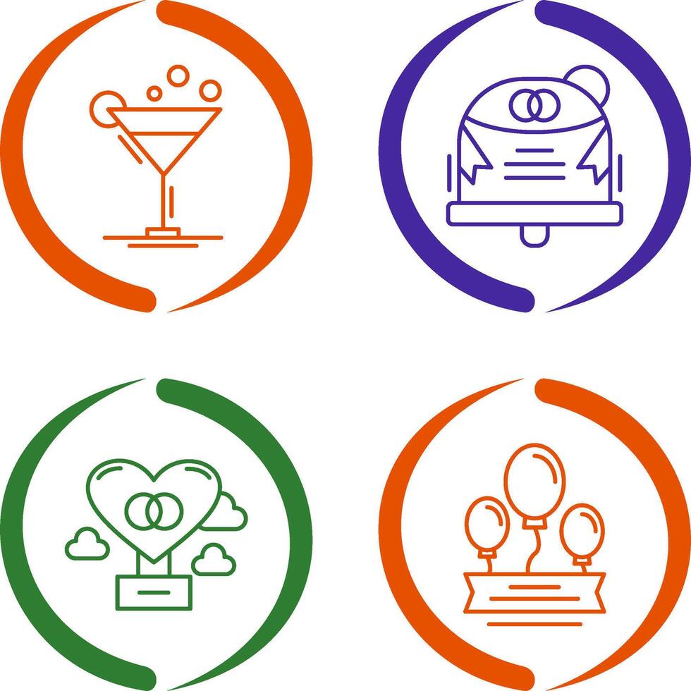 Coktail and Wedding Icon vector