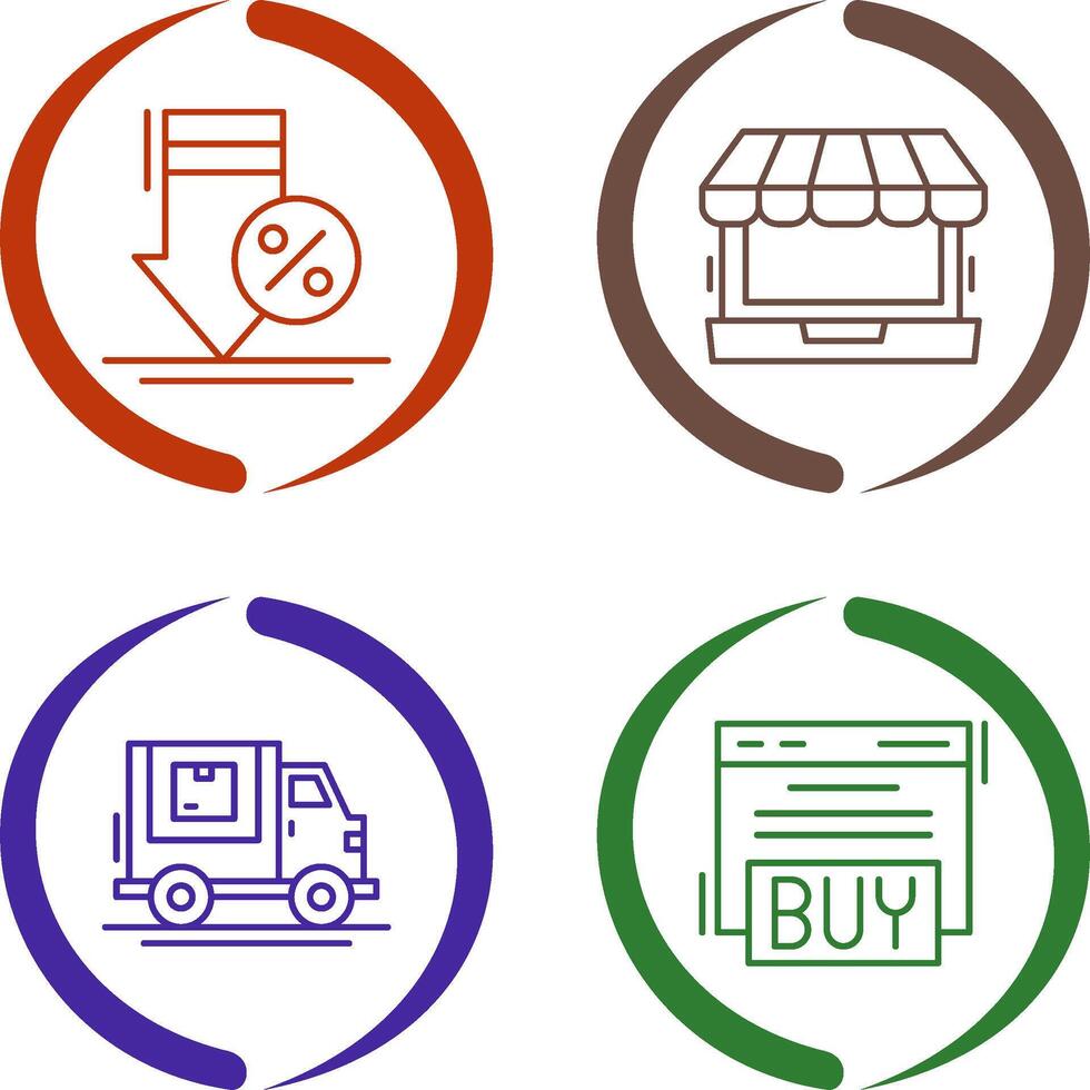 Discount and Online Shopping Icon vector