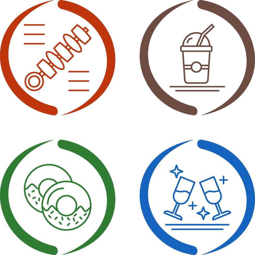 Skewer and Frappe Icon vector