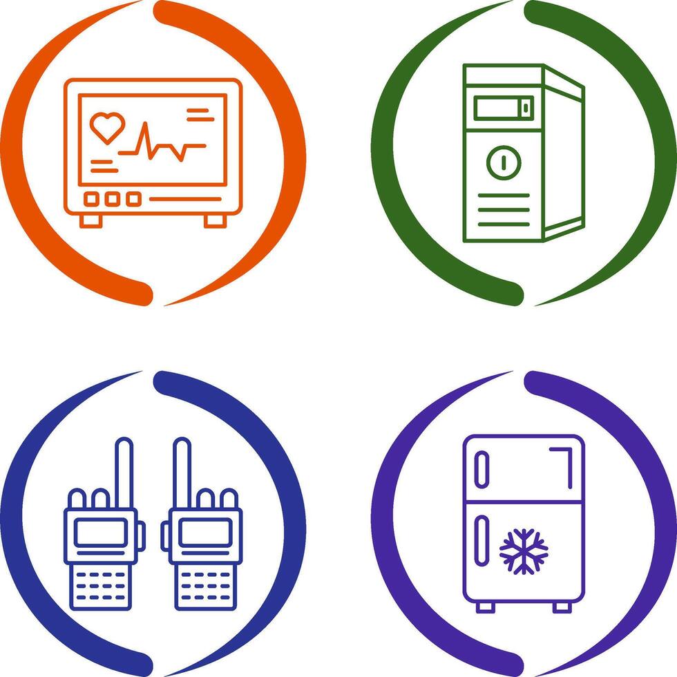 Cardiogram and Cpu Icon vector