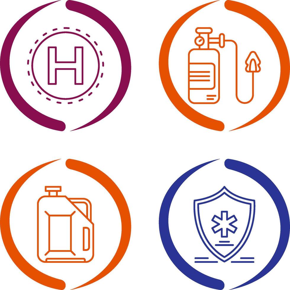 Helipad and Oxygen Icon vector