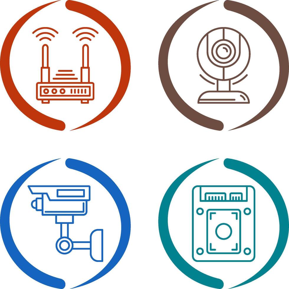 Router and Web Cam Icon vector