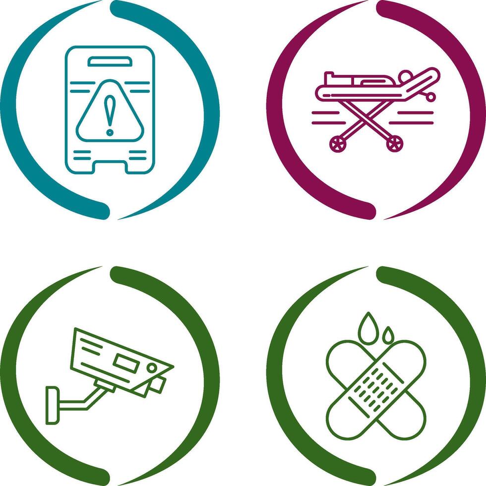 Caution Sign and Stretcher Icon vector
