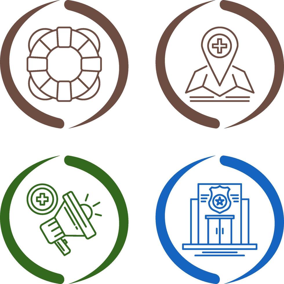 Lifesaver and Location Icon vector