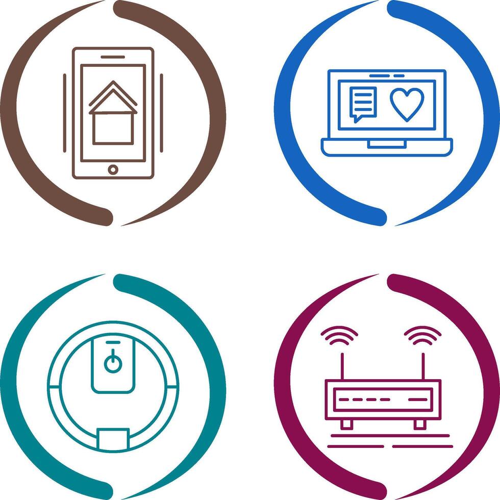 Smart Phone and Chat and Laptop Icon vector