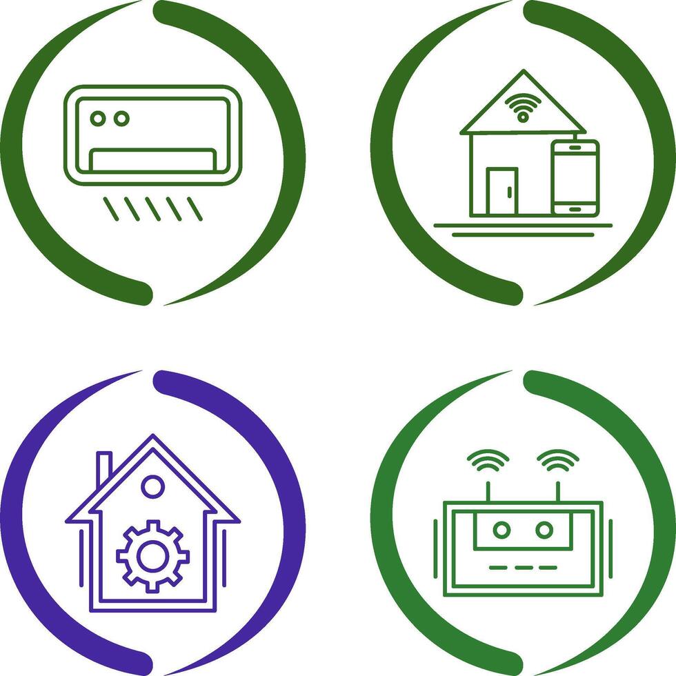 Air Conditioner and Home Automation Icon vector