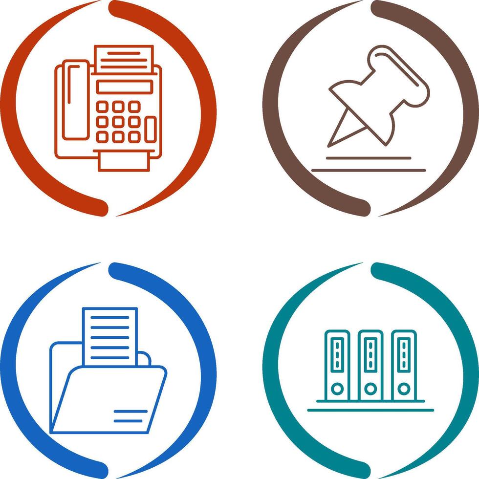 Fax Machine and Pin Icon vector