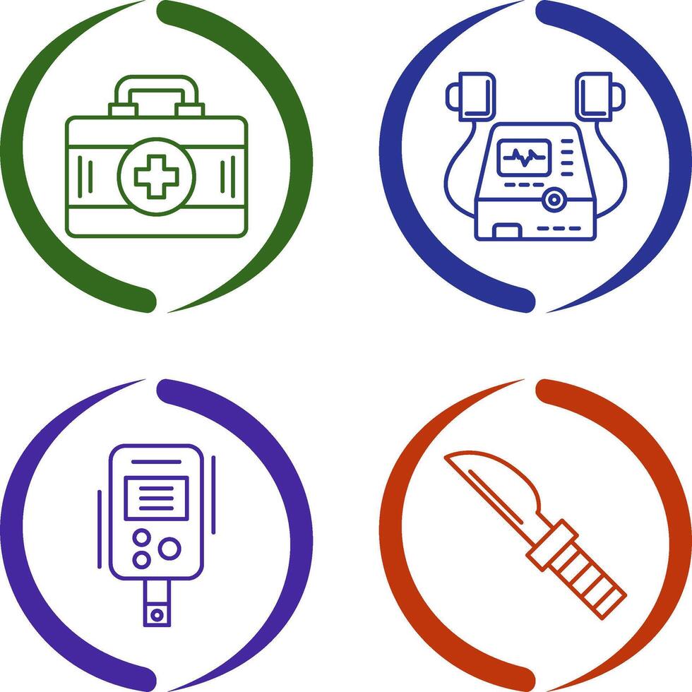 Defribillator and First Aid Kit Icon vector