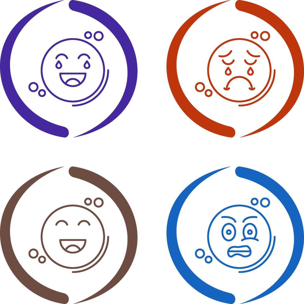 Loughing and Unhappy Icon vector