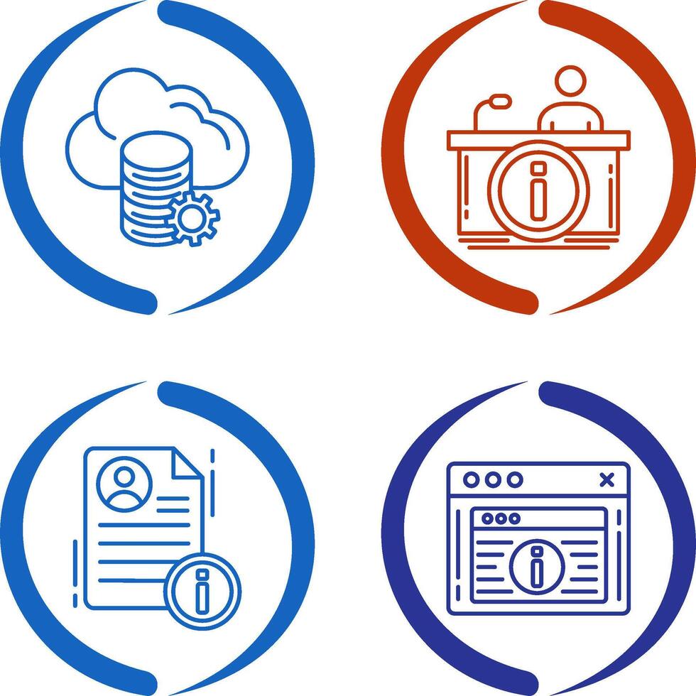 cloud data and information desk Icon vector