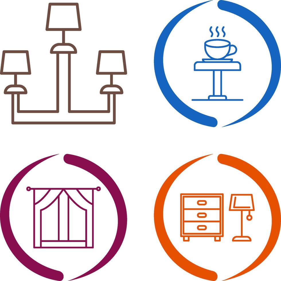 Lamp and Coffee Table Icon vector