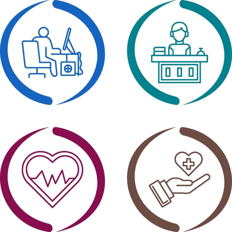 Computer Worker and Office Reception Icon vector