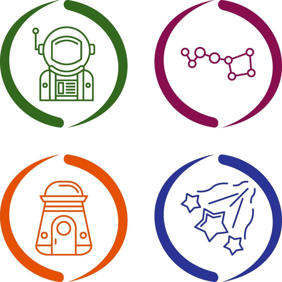 big dipper and astronaut Icon vector