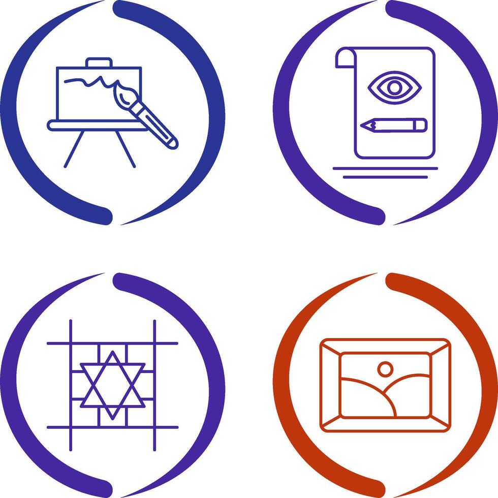 canvas and sketch Icon vector