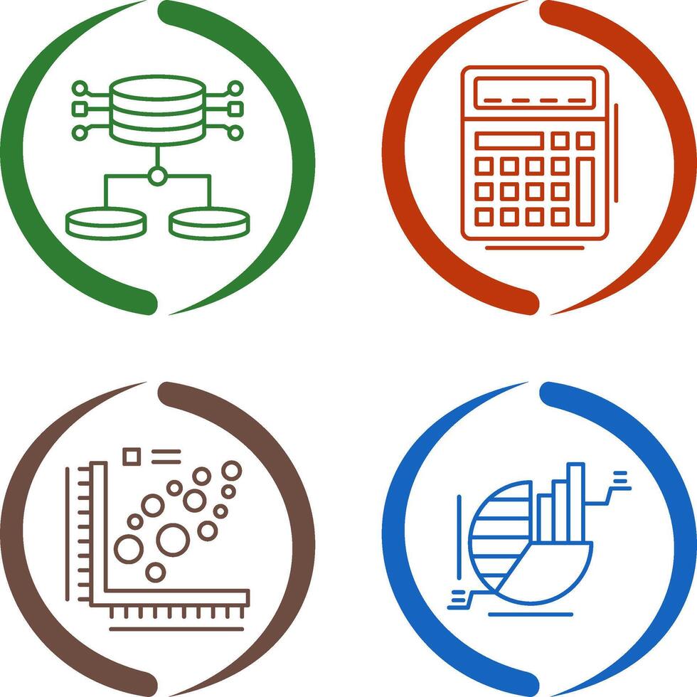 Structured Data and Calculator Icon vector