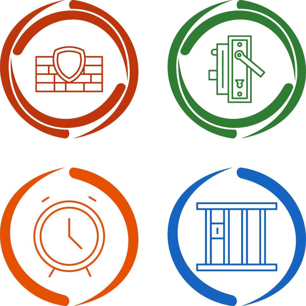 Firewall and Door Handle Icon vector
