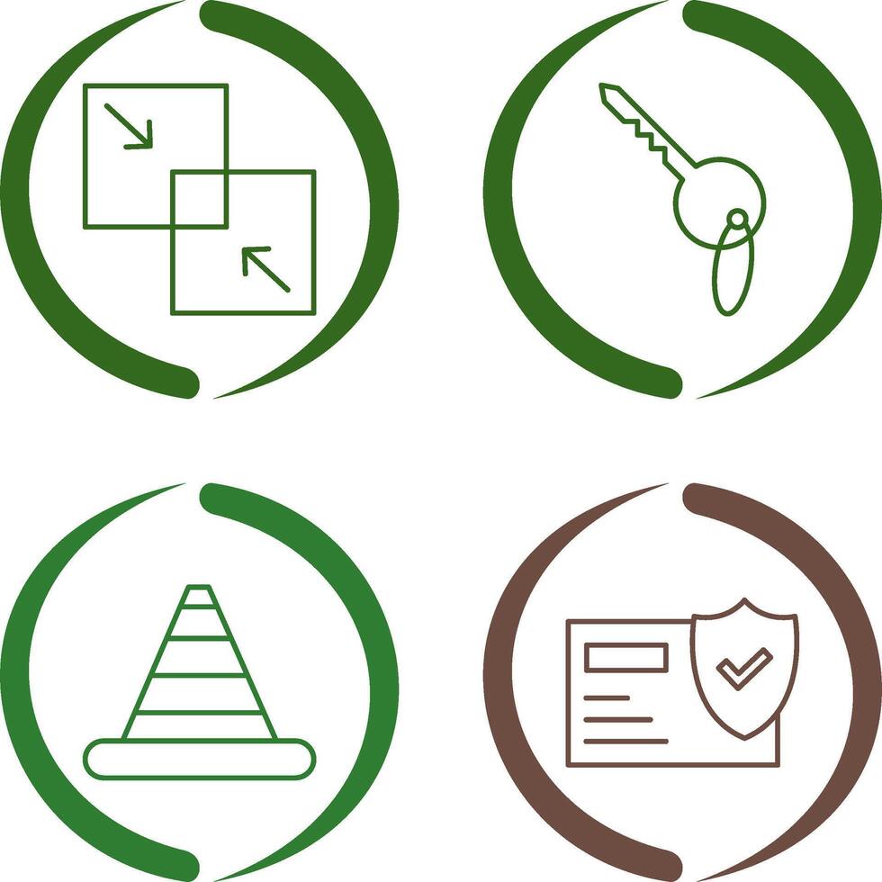 Combine and Key Icon vector