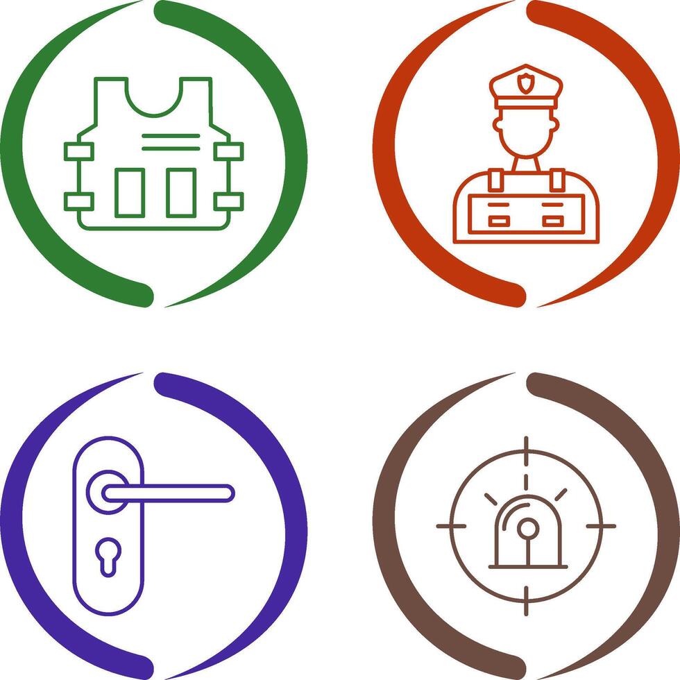 Police Vest and Police Man Icon vector