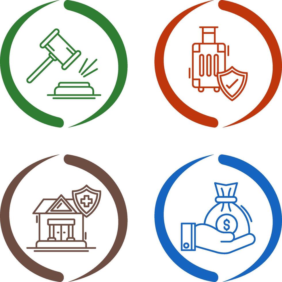 Gavel and Travel Icon vector