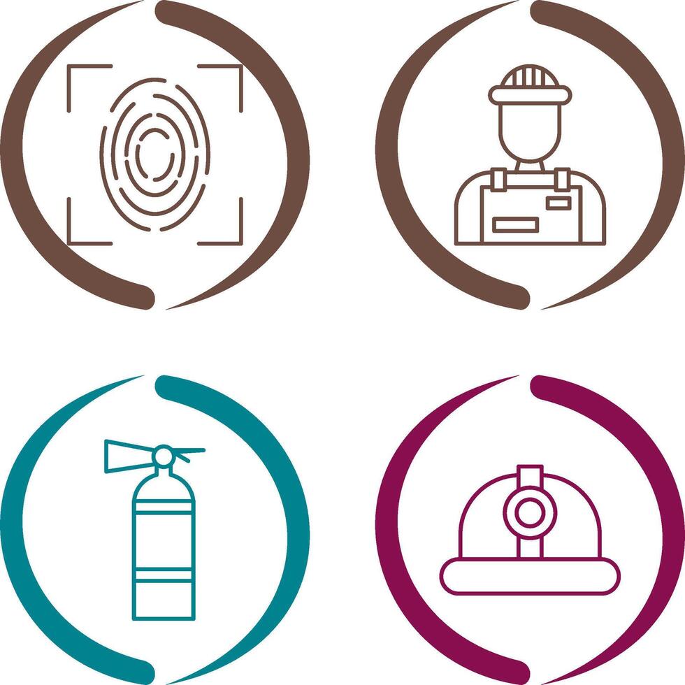 Fingerprint and Riot Police Icon vector