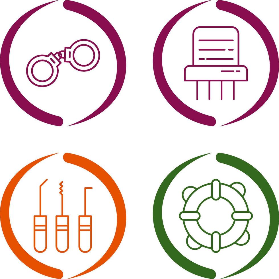 Handcuffs and Paper Shredder Icon vector