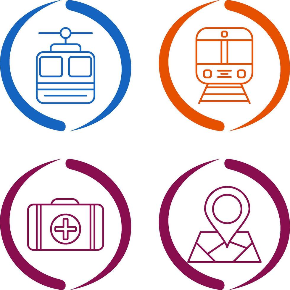 Cable car and Train Icon vector