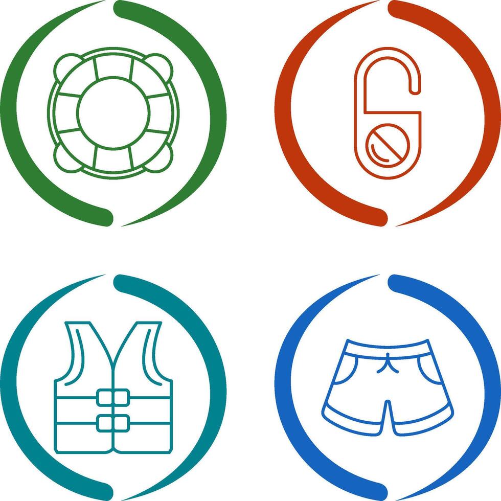 Life Preserver and Do Not Disturb Icon vector