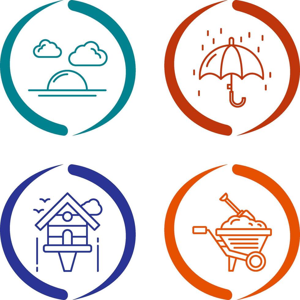 Sunshine and Raining Icon vector