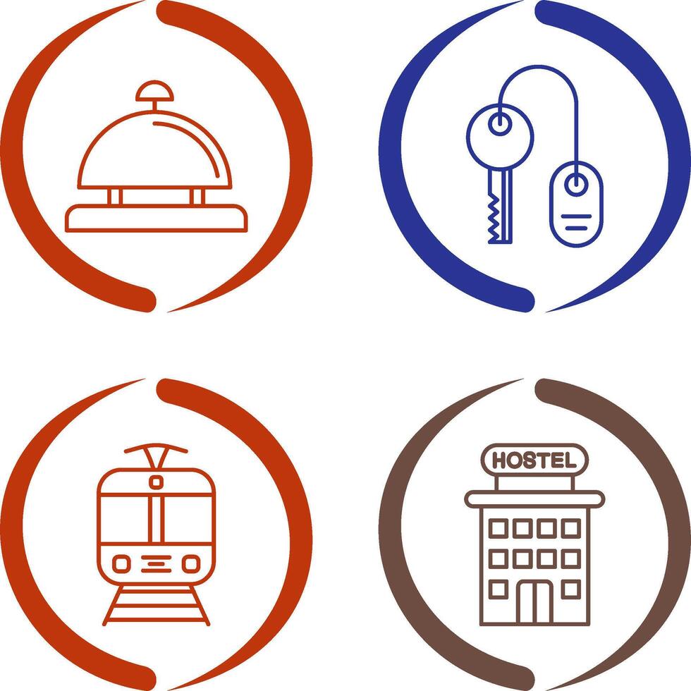 Room key and Desk Bell Icon vector