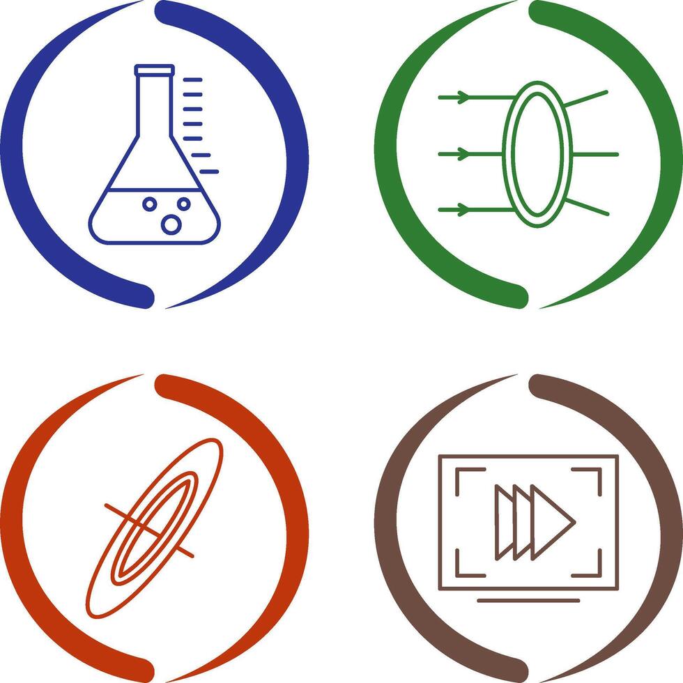 Refraction and beaker Icon vector