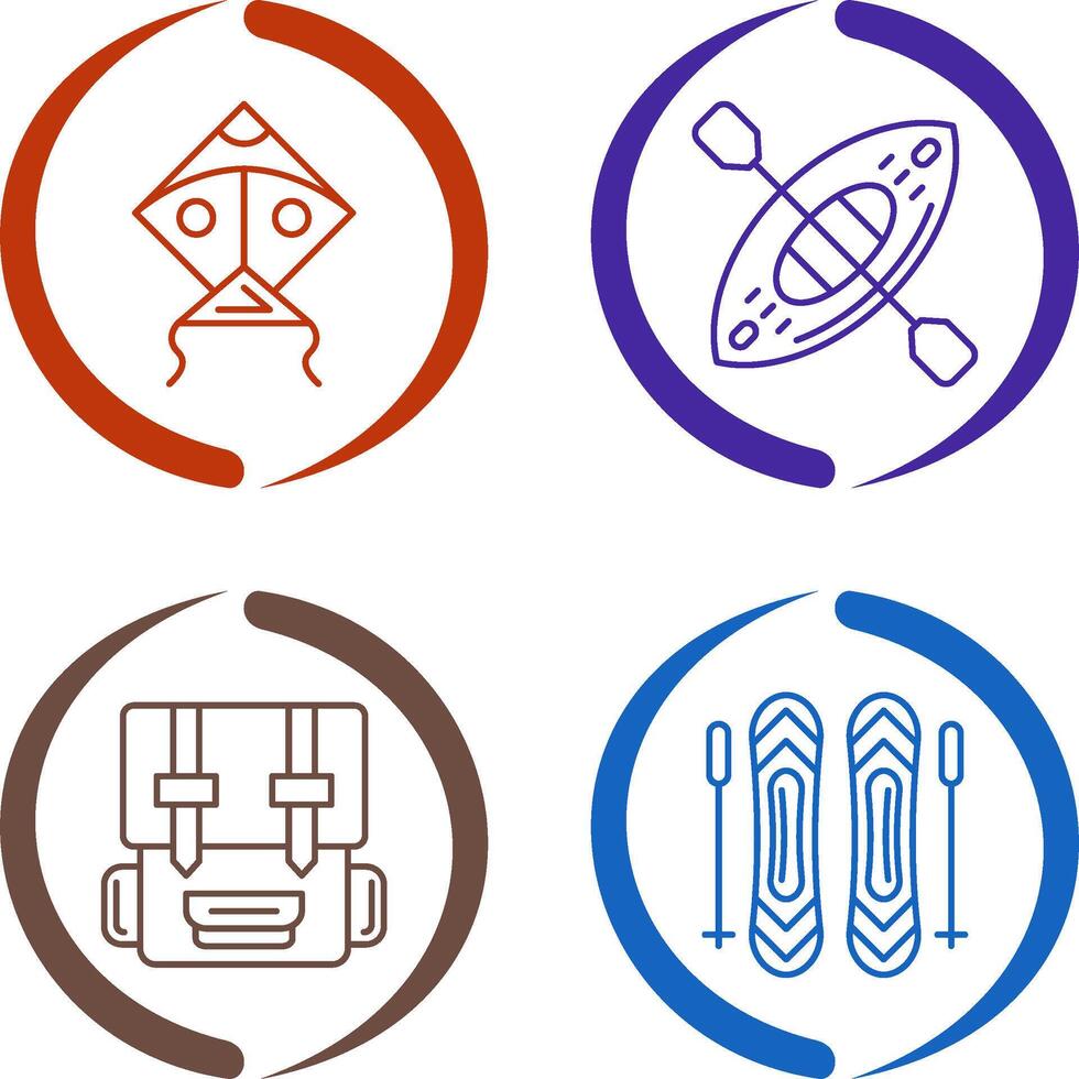 Kite and Kayak Icon vector