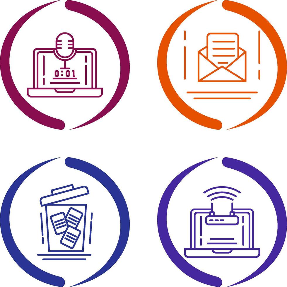 Voice Recorder and Email Icon vector
