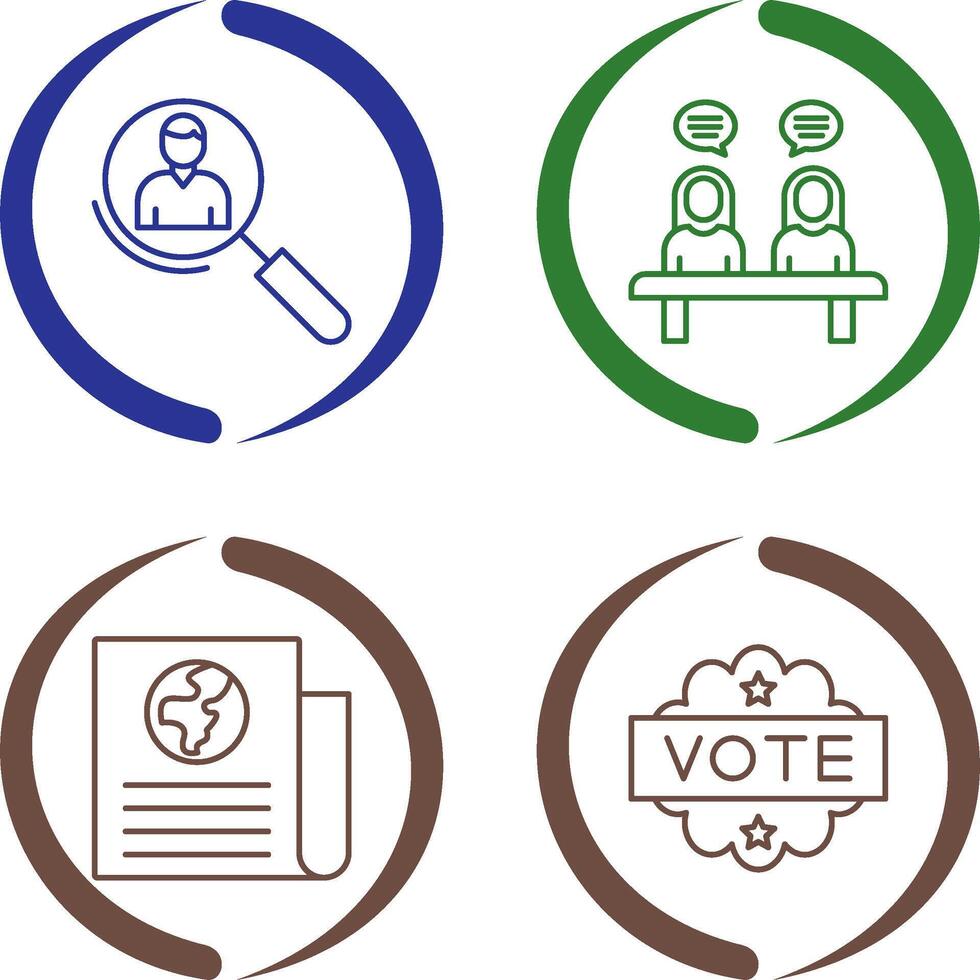 Magnifier and Meeting Icon vector