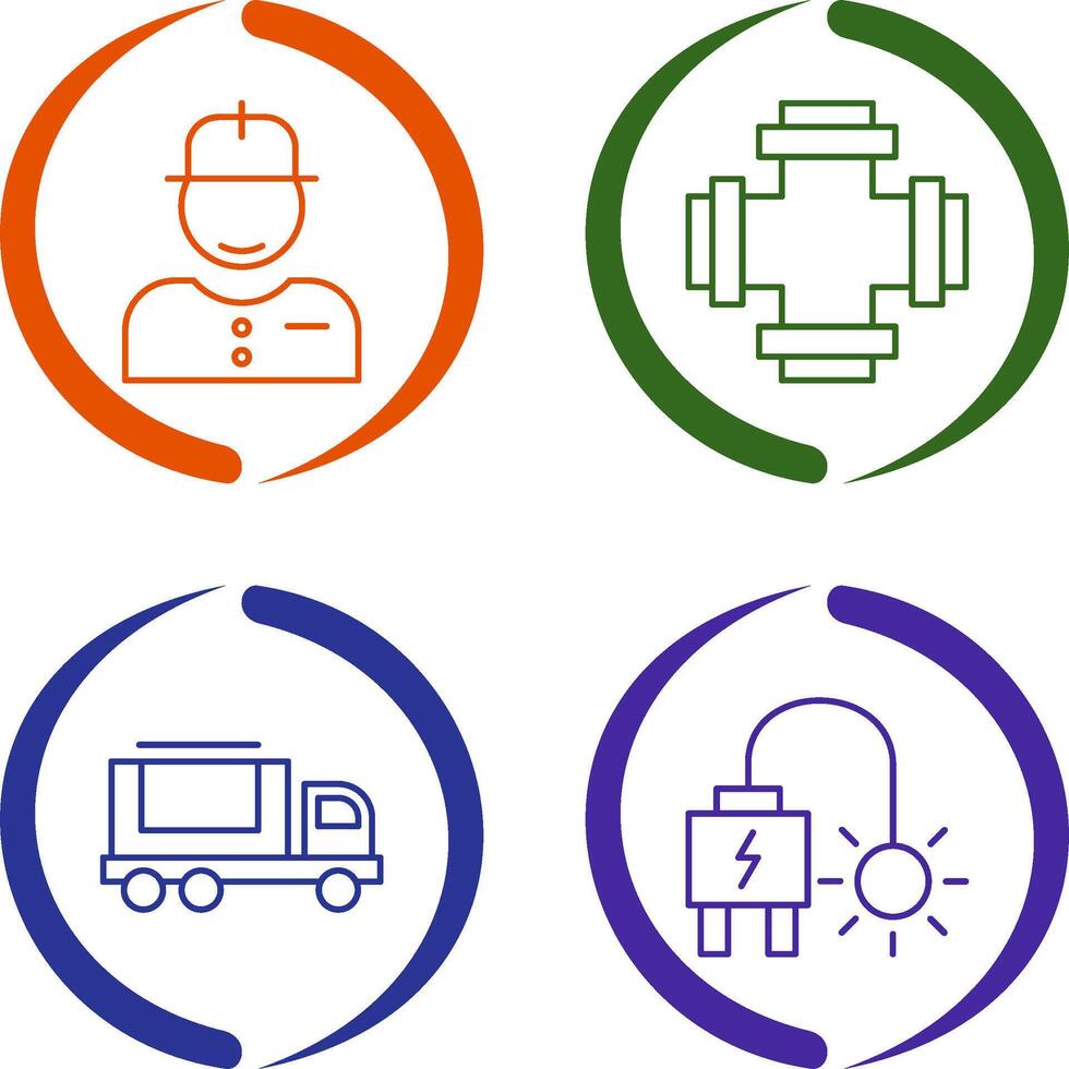 Worker and Plumbing Icon vector