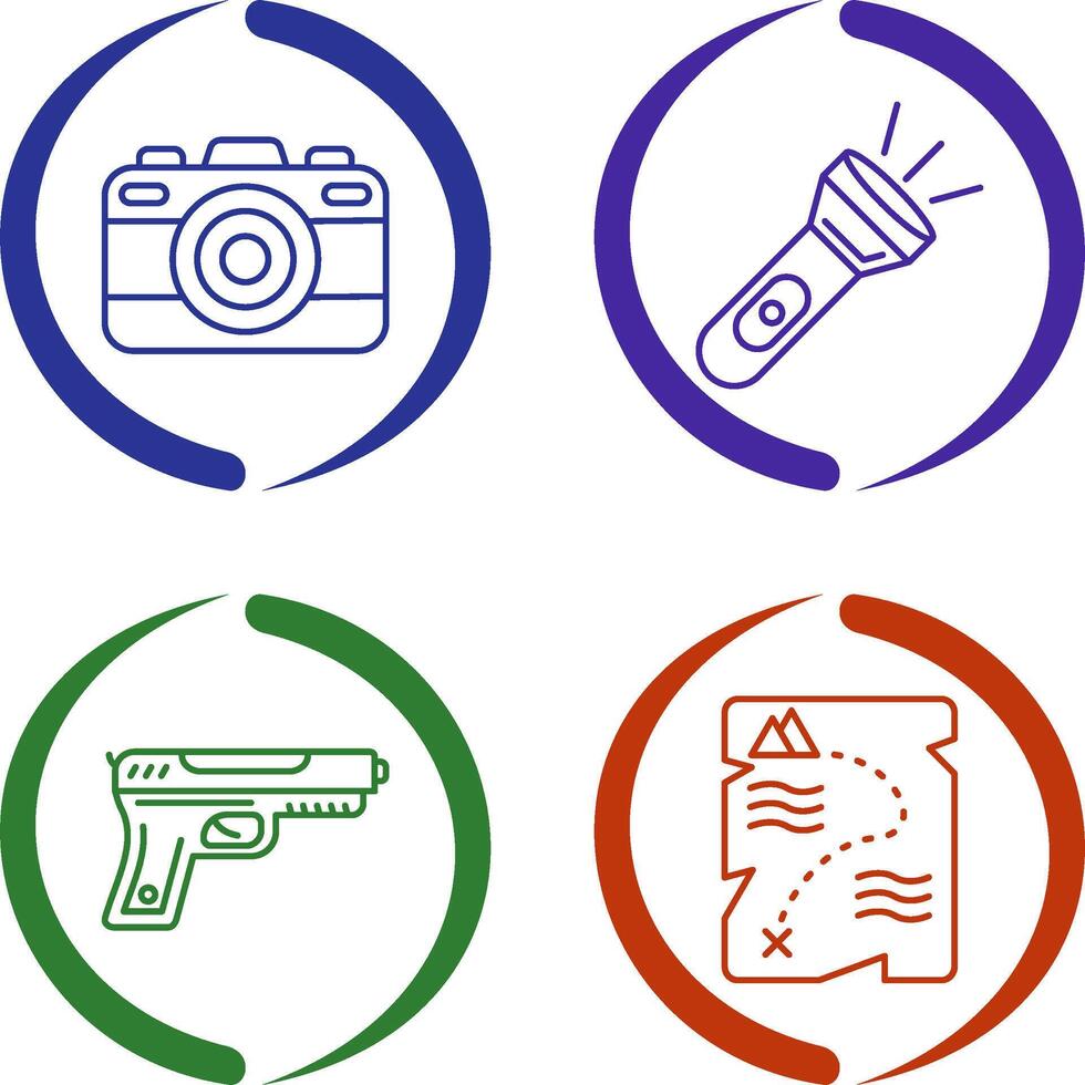 Camera and Flash Light Icon vector