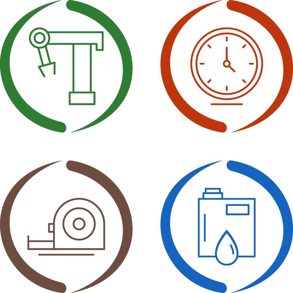 Robotic Arm and Clock Icon vector