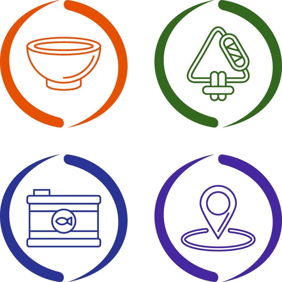 Bowling and Carabiner Icon vector