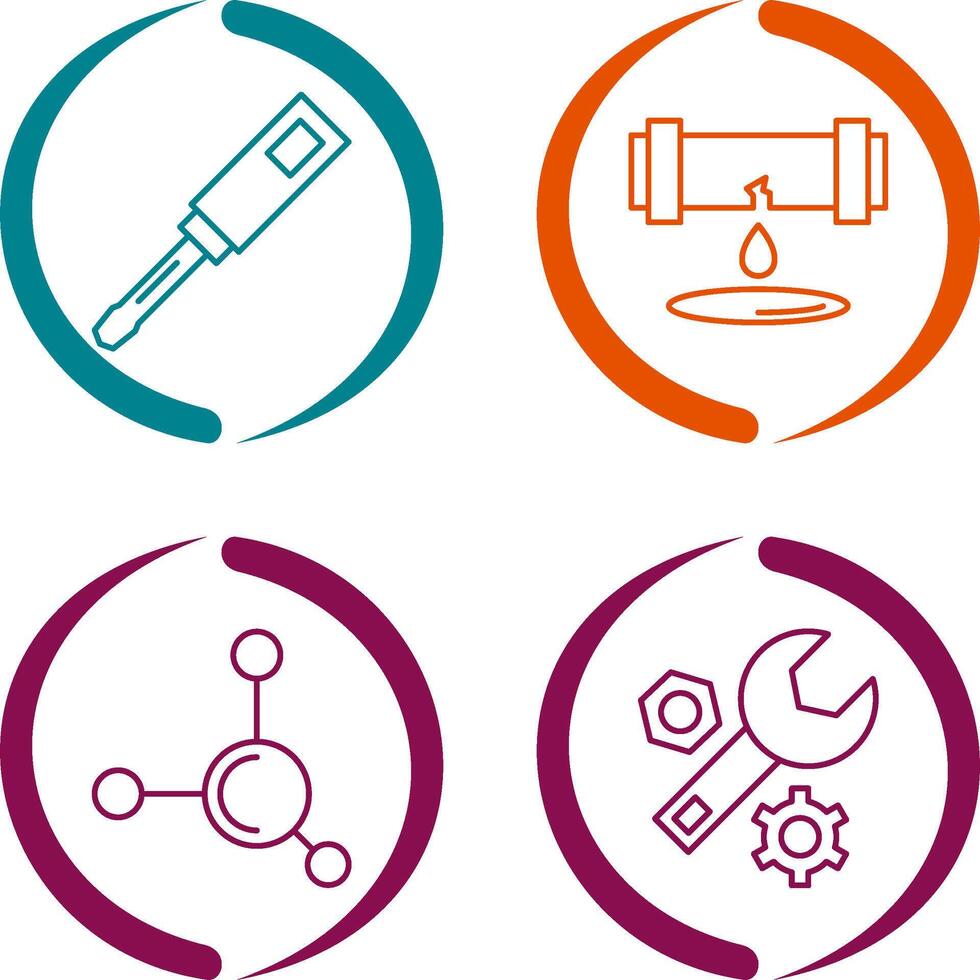 Screwdriver and Leak Icon vector