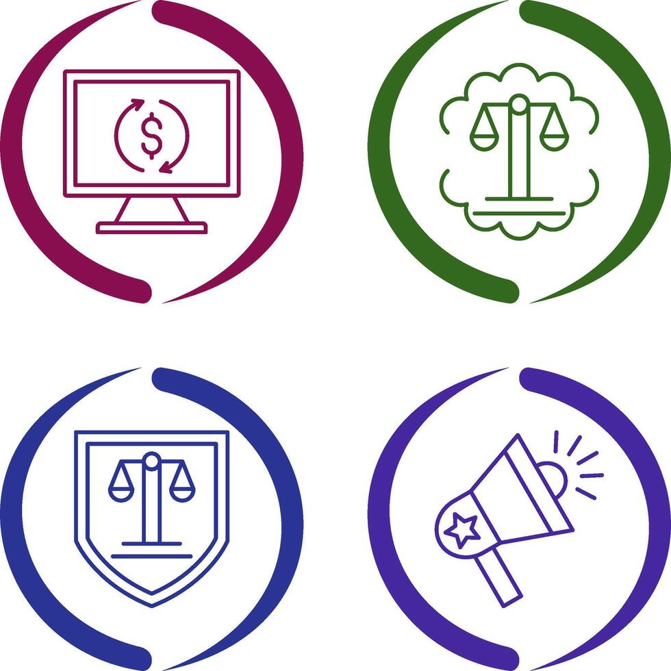 Demonstrator and Justice Scale Icon vector