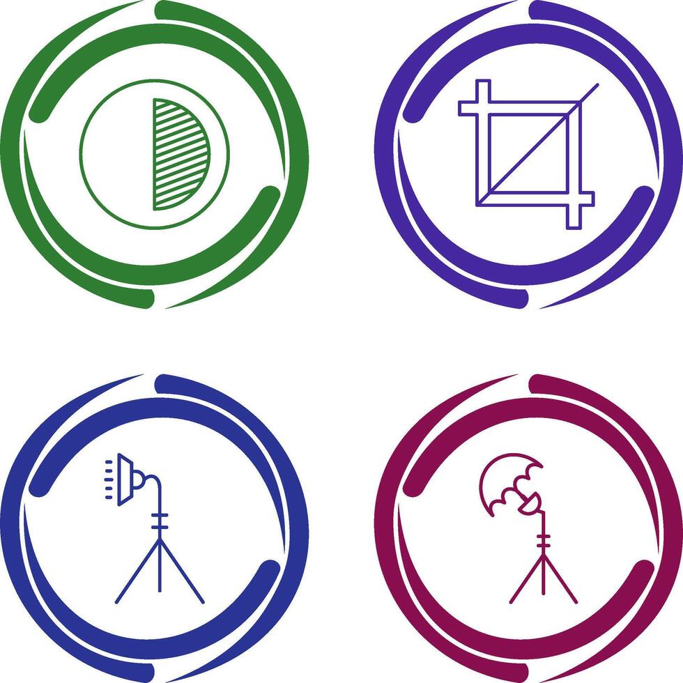 contrast and crop Icon vector